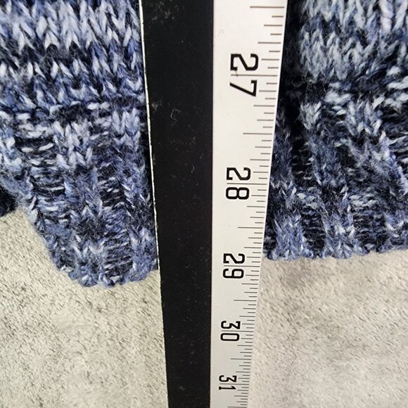 Womens Jason Maxwell Cardigan Knit Sweater Blue Marled Open Front Acrylic 3X - Picture 10 of 11